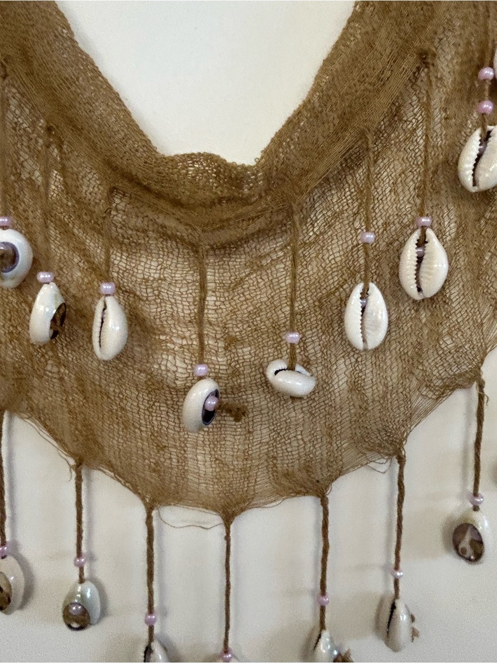 Boho Real Shell Fringe Scarf - Picture 3 of 6